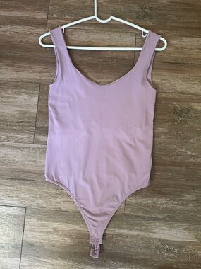 Free People Scoop Neck Bodysuit in Dusty Mauve